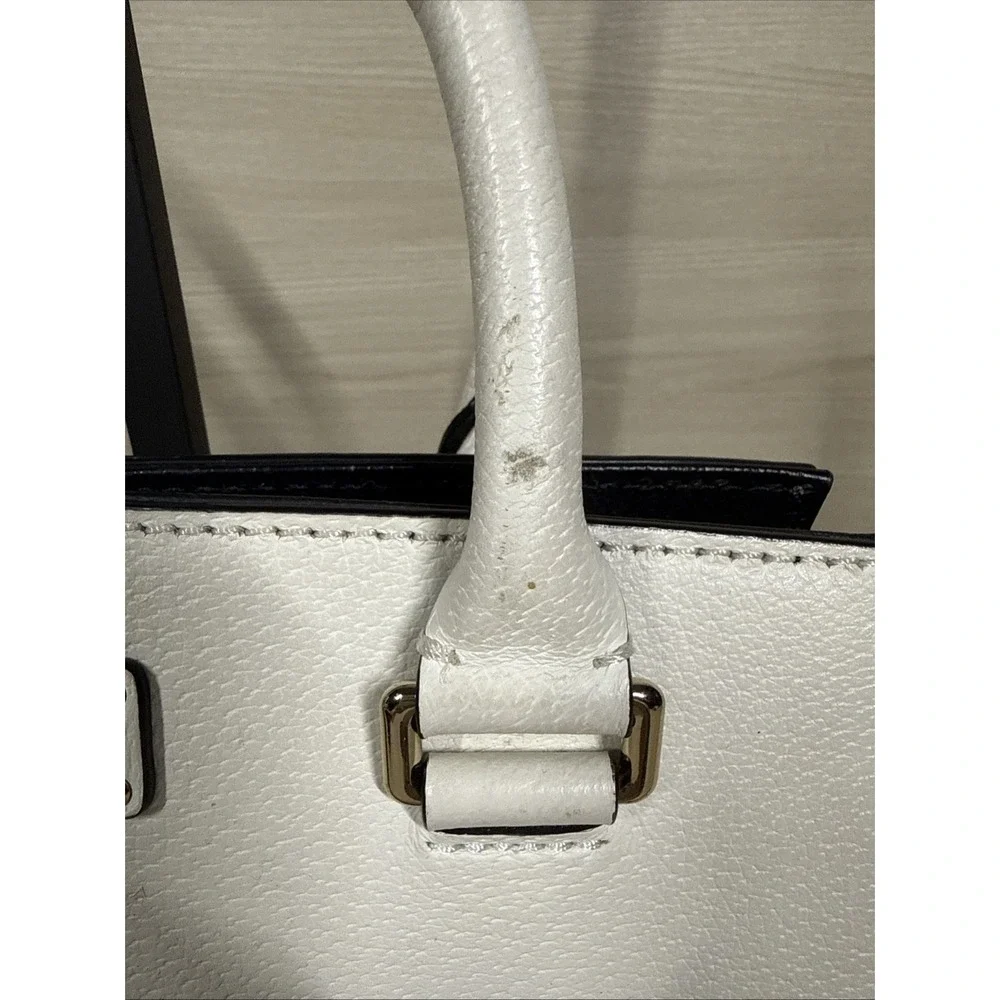 Kate Spade‎ NY Grove Street Caley Leather Satchel Purse Black White W/ Wallet